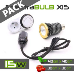 Pack SpectraBULB X15 + câble E27 100cm + Minutero - Plug & Grow