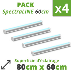 Pack de corte - SpectraLINE 60cm x4 - Iluminación LED para horticultura para plantas jóvenes y esquejes