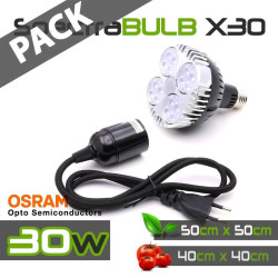 Paquete de bombillas hortícolas LED SpectraBULB X30 + Cable E27 100cm - Plug & Grow - Alto rendimiento