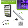 Paquete de sala de cultivo con Probox Propagator XL + 5 SpectraLINE IP65 90cm 30W + 4 cables de conexión + Temporizador mecánico