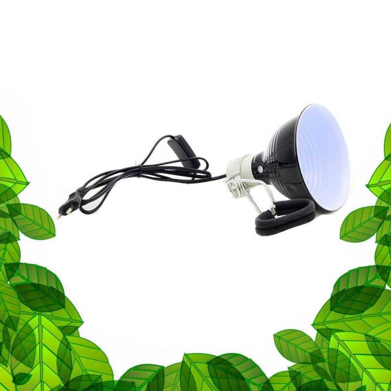 Abrazadera con casquillo E27 y enchufe de la UE para bombillas LED hortícolas