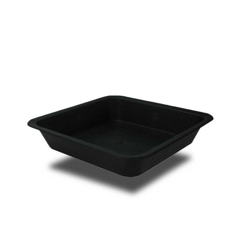 Black square saucer - 14.1 x 14.1cm - 3L