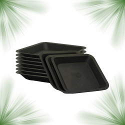 Black square saucer - 36.5 x 36.5cm - 20L