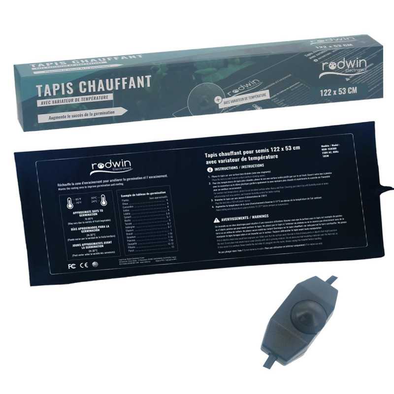 Tapis Chauffant - Rodwin - 105W - 120x53cm - Variateur de température  - 1