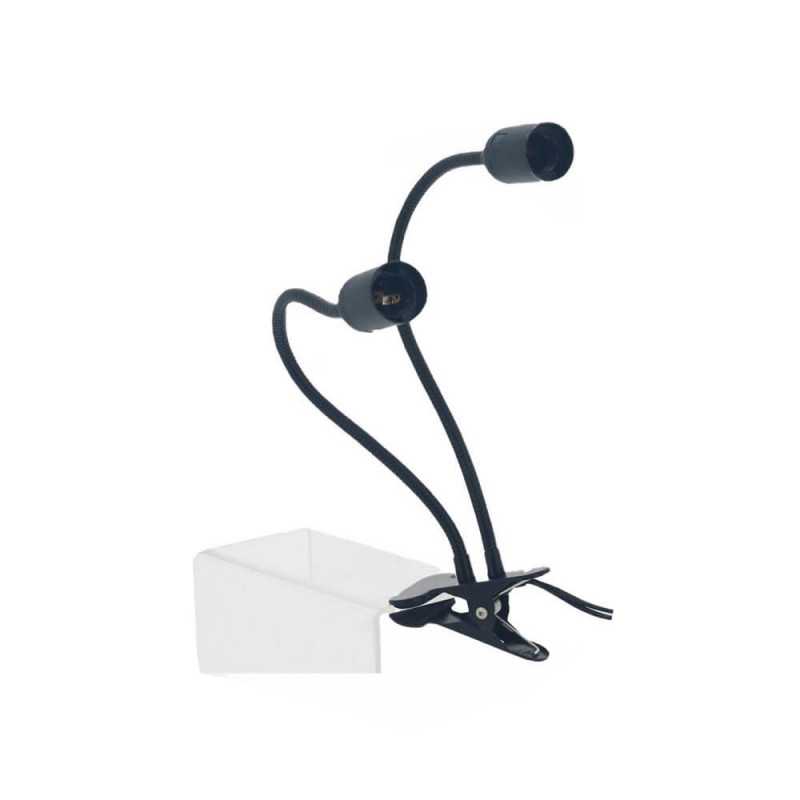 Soporte doble CLIP - Flexible para bombilla hortícola LED E27  - 1