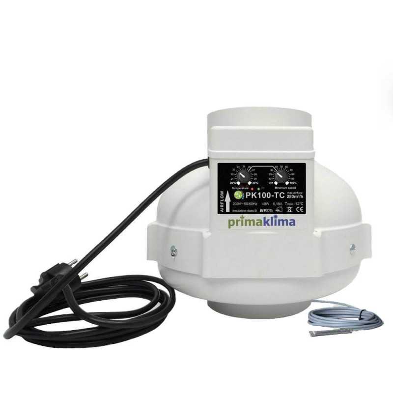 Extractor Prima Klima - Ø 100mm - 280m3 / h - Temperature controller - 40W Prima Klima - 1