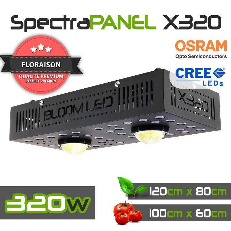 Lámpara LED para horticultura 320W - Osram & Cree CXB3590 - Potenciador de floración - SpectraPANEL X320