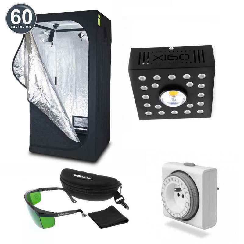 Pack complet culture indoor 60x60 cm avec lampe LED SpectraPANEL X160 BloomLED