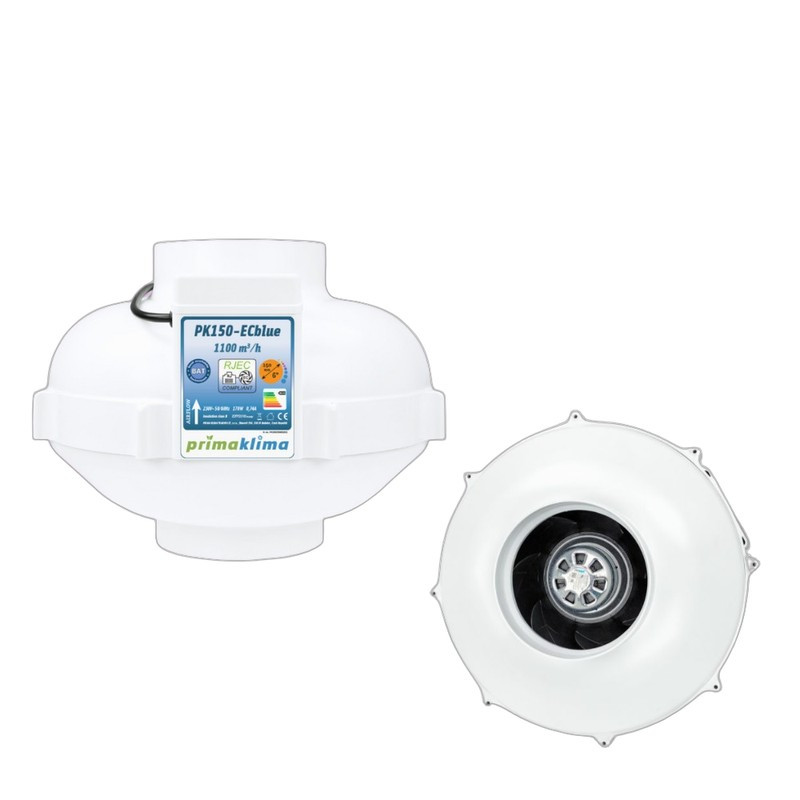 Prima Klima ECblue Abluftventilator Ø150mm – 1100m³/h – 1 Stufe – 170W