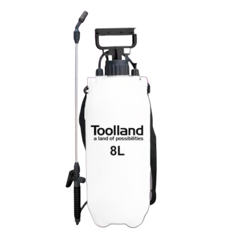 Pulverizador de Jardín Exterior 8 litros TOOLLAND - Presurizado Previamente, Lanza Ajustable