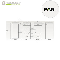 HomeBOX 100x100x200 - Cuarto de cultivo para lámpara LED para horticultura