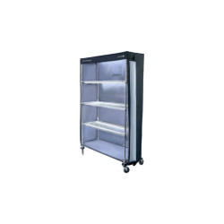 Mobile closed propagation cart - shelving unit on wheels with protective cover for an enclosed environment