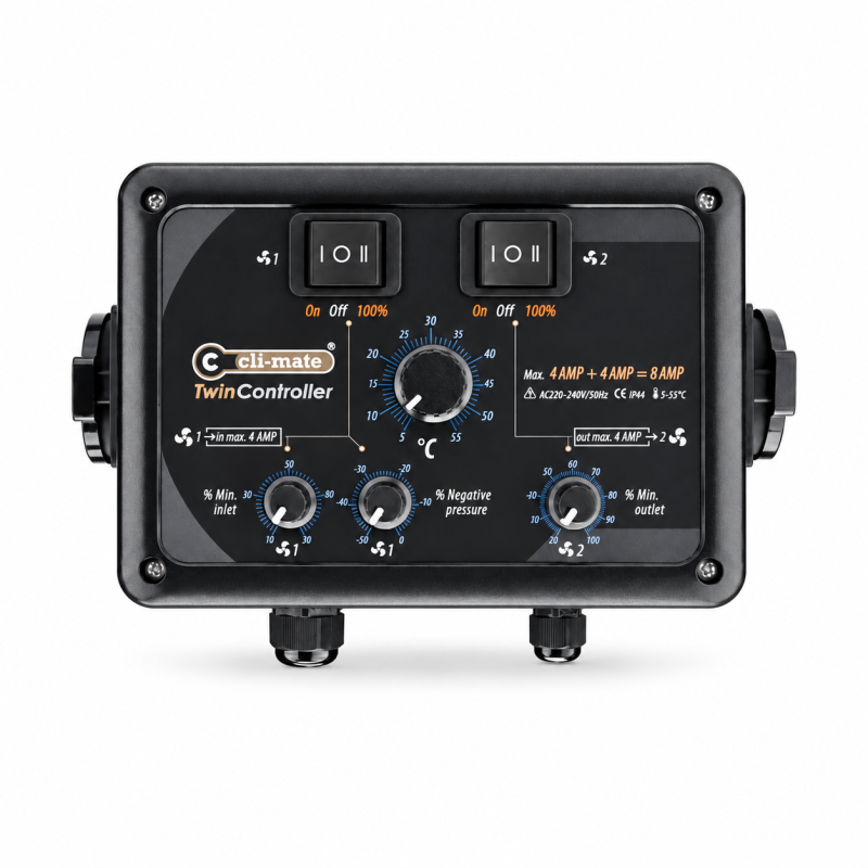 Controlador de doble flujo Cli-mate Twin – depresión, 8 o 24 A