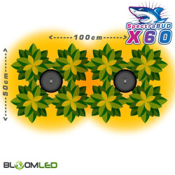 Paquete 0.5m² - 2x SpectraBUD X60 - Silencioso e impermeable - CREE CXB3590