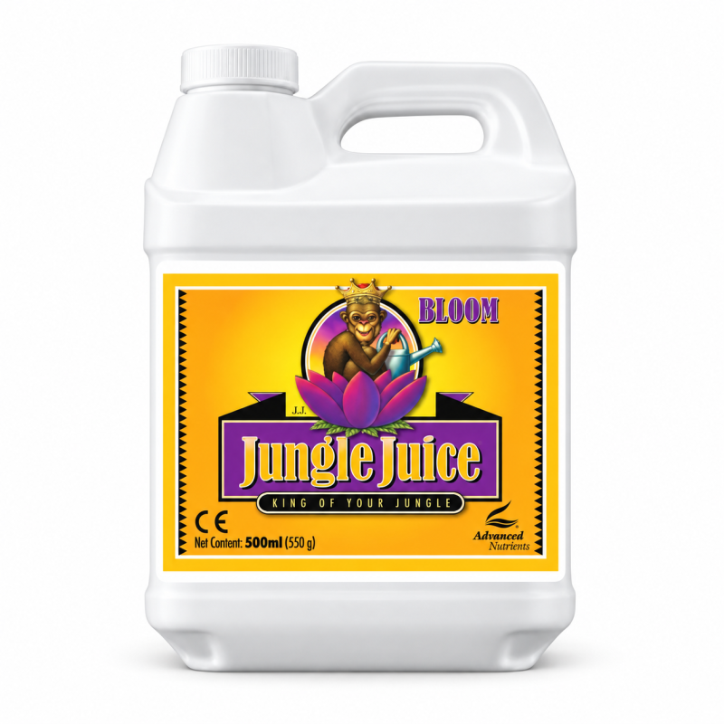 Advanced Nutrients Jungle Juice Bloom 500 ml, weißer Behälter auf weißem Hintergrund
