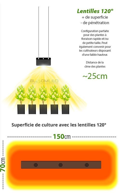superficie de culture lampe horticole led eclairage culture plantes interieur bloomled spectrab2g
